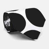 モダンで黒く、白い水玉模様 ネクタイ (ロール)