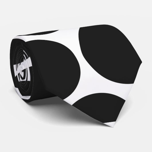 モダンで黒く、白い水玉模様 ネクタイ (ロール)