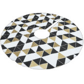 モダンで黒く、白く、およびフェイクな金ゴールドの三角形 ブラッシュドポリエステルツリースカート (アングル)