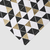 モダンで黒く、白く、およびフェイクな金ゴールドの三角形 薄葉紙 (詳細)