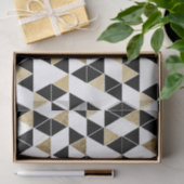 モダンで黒く、白く、およびフェイクな金ゴールドの三角形 薄葉紙 (ギフト)