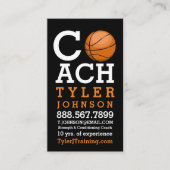モダンで、はっきりしたなバスケットボールのコーチ 名刺 (正面)