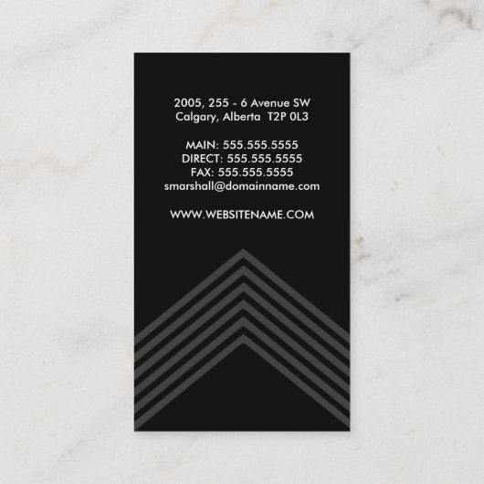 モダンで、はっきりしたな灰色 名刺 (裏面)