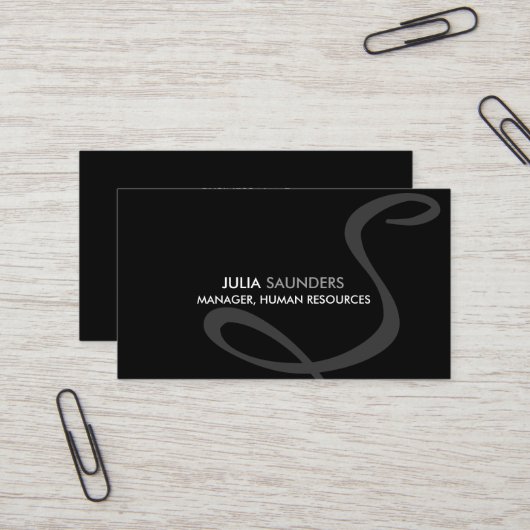 モダンで、エレガントなモノグラムの名刺 名刺 (正面/裏面インサイチュ)