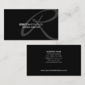 モダンで、エレガントなモノグラム 名刺 (正面/裏面)