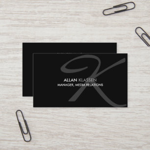 モダンで、エレガントなモノグラム 名刺