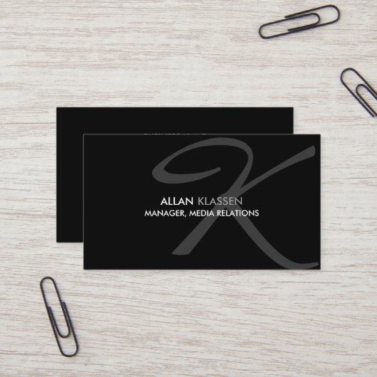 モダンで、エレガントなモノグラム 名刺 (正面/裏面インサイチュ)
