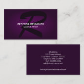 モダンで、エレガントなモノグラム 名刺 (正面/裏面)