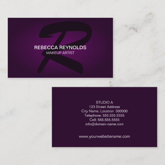 モダンで、エレガントなモノグラム 名刺 (正面/裏面)