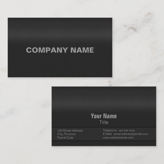 モダンで、ミニマルで素晴らしい炭素鋼 名刺 (正面/裏面)