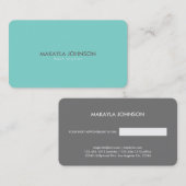 モダンで、ミニマルなロビン卵の青の美容師 予約カード (正面/裏面)