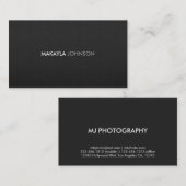 モダンで、ミニマルな専門の黒い革 名刺 (正面/裏面)