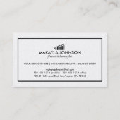 モダンで、ミニマルな証券分析家 名刺 (裏面)