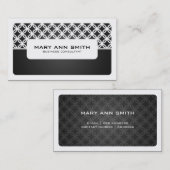 モダンで/ミニマルな重複の円の黒 名刺 (正面/裏面)