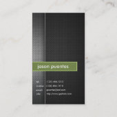 モダンで、ミニマルな黒及びライムグリーンの写真撮影 名刺 (裏面)