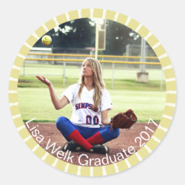 モダンで、新しい写真フレームのステッカー ラウンドシール