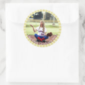 モダンで、新しい写真フレームのステッカー ラウンドシール (バッグ)