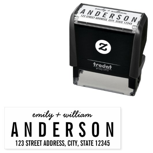 モダンとはっきりしたスクリプト名の差出人住所 セルフインキングスタンプ (インサイチュ)