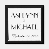 モダンとエレガントの結婚日付 マグネット (正面)