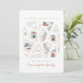 モダンとエレガントシンプル冬の村のシーン シーズンカード (スタンド正面)