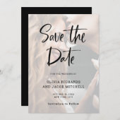 モダンとエレガント |写真カスタムの結婚写真 セーブザデート (正面/裏面)