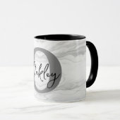 モダンとクラシック大理石モノグラム文字O マグカップ (正面右)