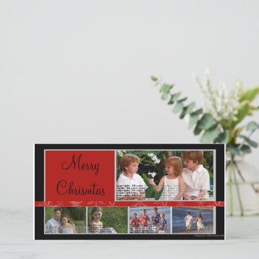 モダンとクリスマスエレガントの写真カード シーズンカード (スタンド正面)