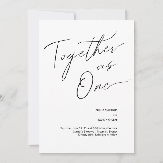 モダンとシンプルが一つになった結婚式の招待状 招待状 (正面)