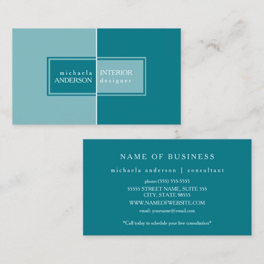 モダンとシンプルカスタムインテリア設計者 名刺 (正面/裏面)