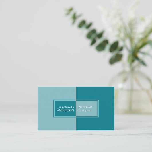 モダンとシンプルカスタムインテリア設計者 名刺 (スタンド正面)