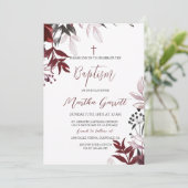 モダンとシンプルブルゴーニュ・ガール・バプテスマ 招待状 (スタンド正面)