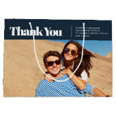 モダンとシンプル写真結婚の感謝 ラージペーパーバッグ (裏面)