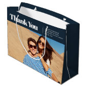 モダンとシンプル写真結婚の感謝 ラージペーパーバッグ (裏面アングル)