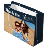 モダンとシンプル写真結婚の感謝 ラージペーパーバッグ (正面アングル)