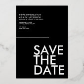 モダンとシンプル救Foilの日付カード 箔招待状 (裏面)