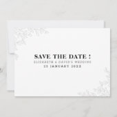 モダンとシンプル最後の書道フラット セーブザデート (裏面)