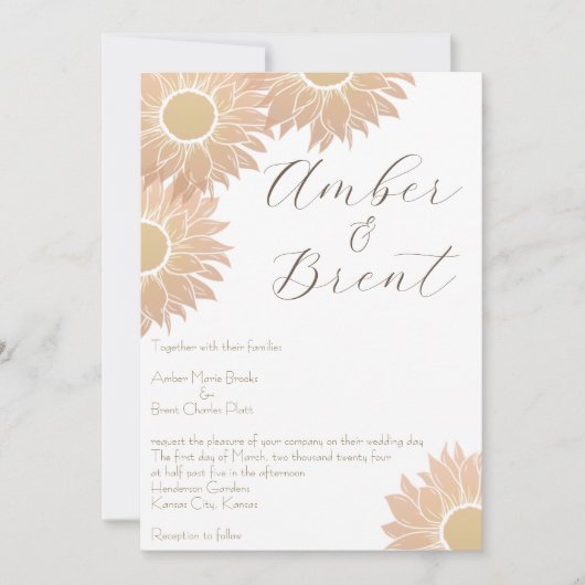 モダンとシンプル結婚式招待状 招待状 (正面)