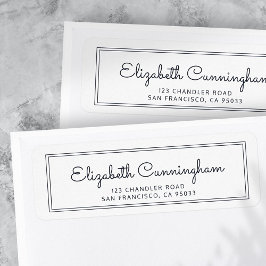 モダンとシンプルCursiveスクリプト差出人住所 ラベル