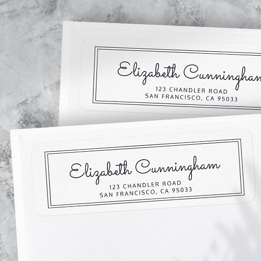 モダンとシンプルCursiveスクリプト差出人住所 ラベル