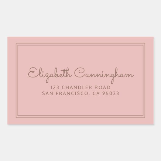 モダンとシンプルCursiveスクリプト差出人住所 長方形シール (正面)