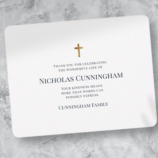 モダンとシンプルMemorial Thank You ノートカード