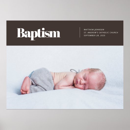 モダンとシンプルPhoto Baptismal ポスター (正面)