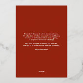 モダンとスクリプエレガントトMerry Christmas Photo 箔シーズンカード (裏面)