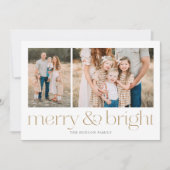 モダンとブメリーライト金ゴールドミニマルホリデーカード シーズンカード (正面)
