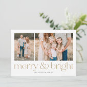 モダンとブメリーライト金ゴールドミニマルホリデーカード シーズンカード (スタンド正面)