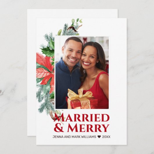 モダンとポ結婚したインセメリーッティアの写真の休日 シーズンカード (正面/裏面)