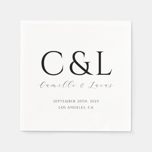 モダンとミニマルの紙プレート スタンダードカクテルナプキン (正面)