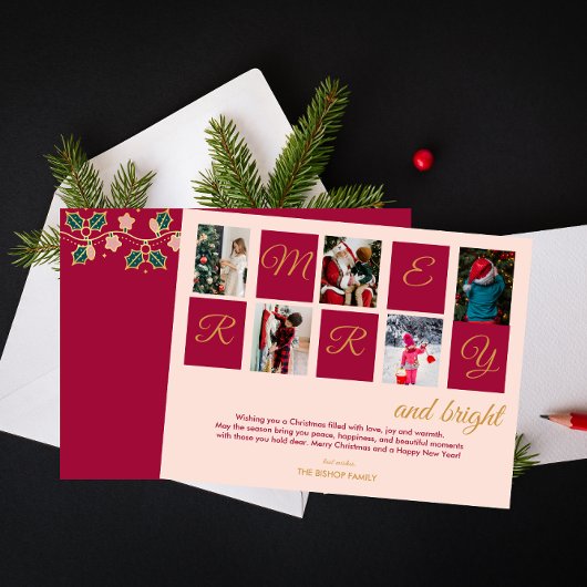 モダンとメリー明るいフォトブロック シーズンカード