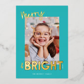 モダンとメリーBright Christmas Photo 箔シーズンカード (正面)