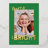 モダンとメリーBright Christmas Photo 箔シーズンカード (正面)